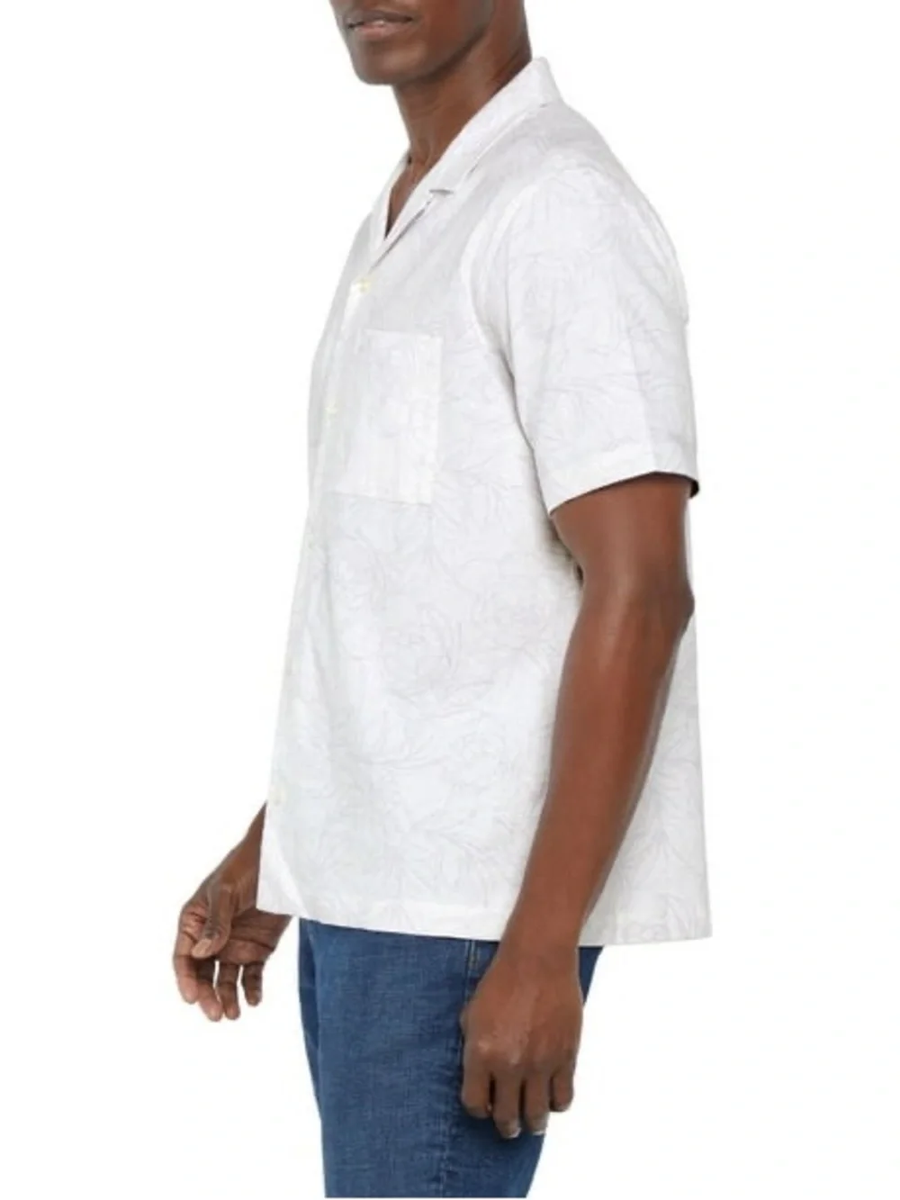 Gap Men's Short Sleeve Button-Up Linen Shirt White Size XL - Picture 4 of 16